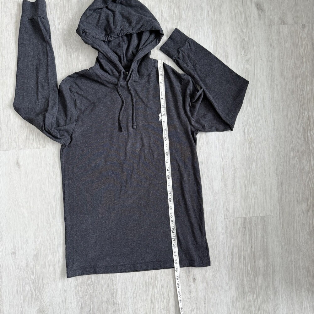Polo Ralph Lauren Hoodie Men's Small Grey Charcoal Long Sleeve T-Shirt Pullover - Picture 9 of 11
